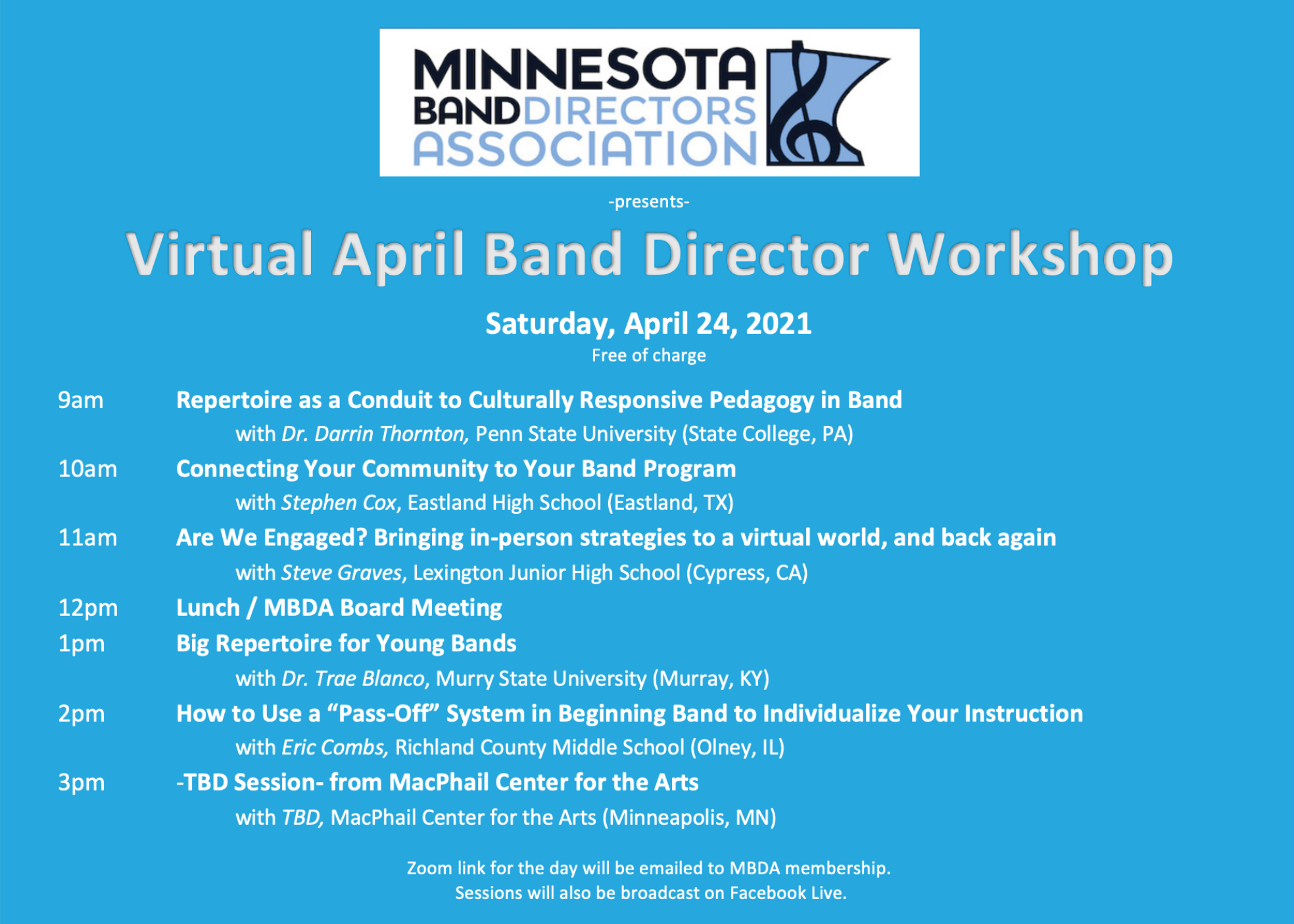 Virtual April Band Director Workshop 2021